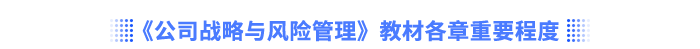《公司戰(zhàn)略與風(fēng)險(xiǎn)管理》教材各章重要程度