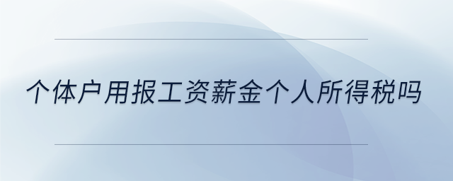 個體戶用報工資薪金個人所得稅嗎