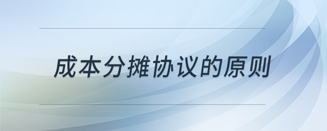 成本分攤協(xié)議的原則 成本分攤協(xié)議的原則