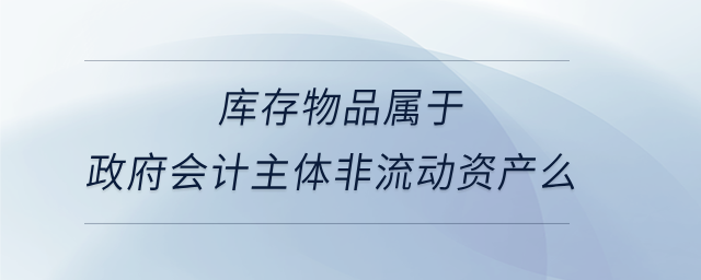 庫存物品屬于政府會計主體非流動資產么 庫存物品屬于政府會計主體非流動資產么