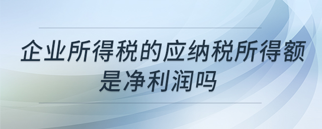企業(yè)所得稅的應(yīng)納稅所得額是凈利潤嗎 企業(yè)所得稅的應(yīng)納稅所得額是凈利潤嗎