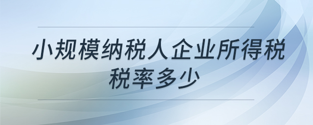 小規(guī)模納稅人企業(yè)所得稅稅率多少 小規(guī)模納稅人企業(yè)所得稅稅率多少