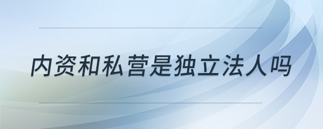 內(nèi)資和私營是獨立法人嗎