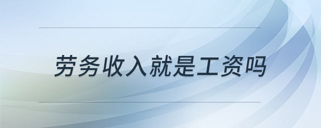 勞務(wù)收入就是工資嗎