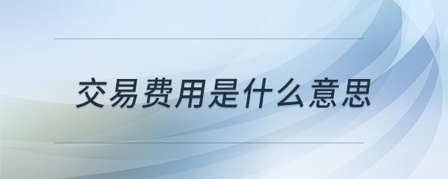 交易費(fèi)用是什么意思