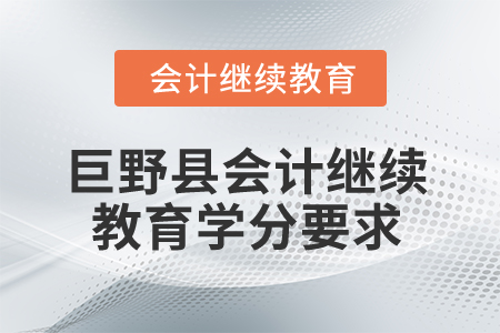2025年山東省巨野縣會(huì)計(jì)繼續(xù)教育學(xué)分要求 2025年山東省巨野縣會(huì)計(jì)繼續(xù)教育學(xué)分要求