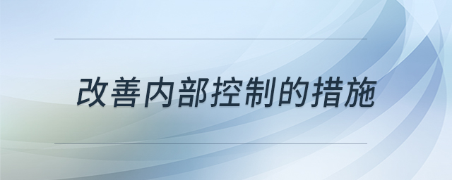 改善內(nèi)部控制的措施 改善內(nèi)部控制的措施