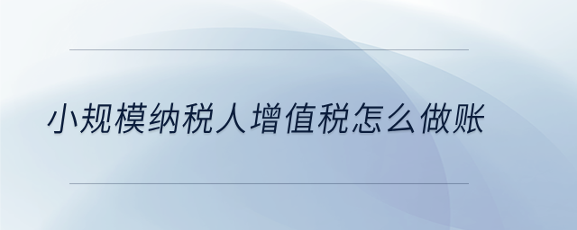 小規(guī)模納稅人增值稅怎么做賬