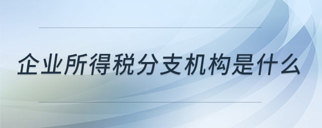 企業(yè)所得稅分支機構(gòu)是什么 企業(yè)所得稅分支機構(gòu)是什么