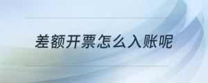 差額開票怎么入賬呢