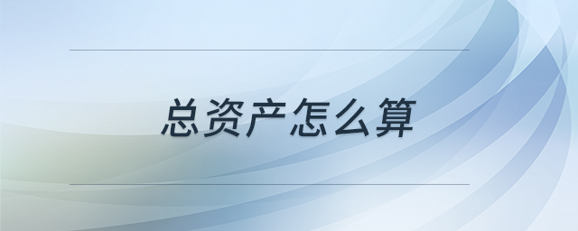 總資產(chǎn)怎么算