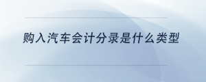 購入汽車會計分錄是什么類型