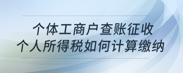 個(gè)體工商戶查賬征收個(gè)人所得稅如何計(jì)算繳納 個(gè)體工商戶查賬征收個(gè)人所得稅如何計(jì)算繳納