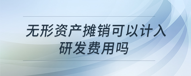 無形資產(chǎn)攤銷可以計(jì)入研發(fā)費(fèi)用嗎