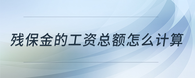 殘保金的工資總額怎么計算