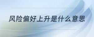 風(fēng)險偏好上升是什么意思