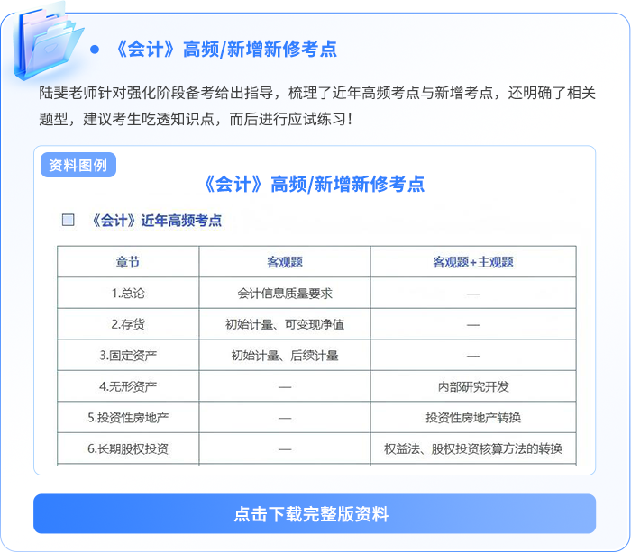 會計(jì)高頻及新增新修考點(diǎn)