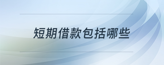 短期借款包括哪些