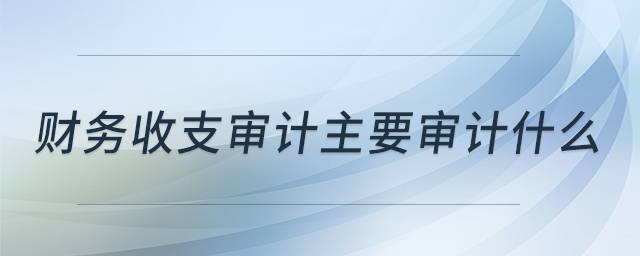 財(cái)務(wù)收支審計(jì)主要審計(jì)什么 財(cái)務(wù)收支審計(jì)主要審計(jì)什么