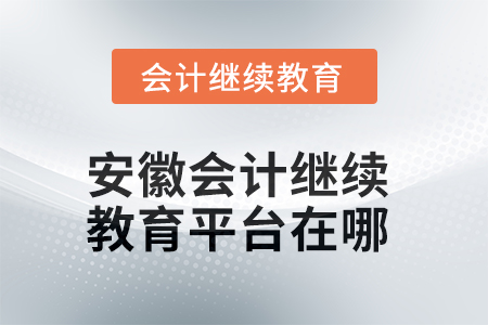 2025年安徽會(huì)計(jì)繼續(xù)教育平臺(tái)在哪？