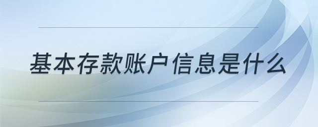 基本存款賬戶信息是什么