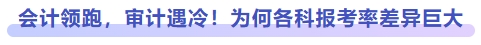 會(huì)計(jì)領(lǐng)跑，審計(jì)遇冷！為何專業(yè)階段各科報(bào)考率差異巨大