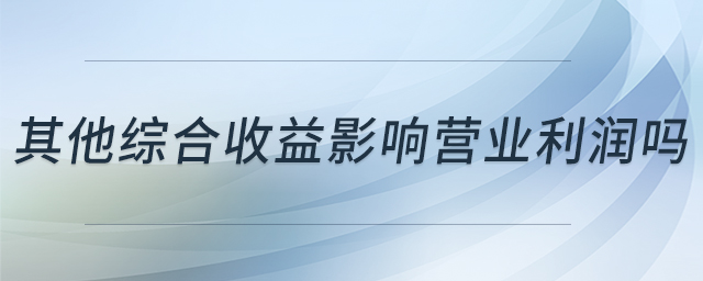 其他綜合收益影響營(yíng)業(yè)利潤(rùn)嗎 其他綜合收益影響營(yíng)業(yè)利潤(rùn)嗎