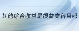 其他綜合收益是損益類科目嗎