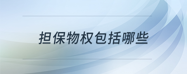 擔(dān)保物權(quán)包括哪些 擔(dān)保物權(quán)包括哪些