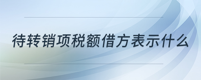 待轉(zhuǎn)銷項稅額借方表示什么 待轉(zhuǎn)銷項稅額借方表示什么