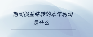 期間損益結(jié)轉(zhuǎn)的本年利潤是什么