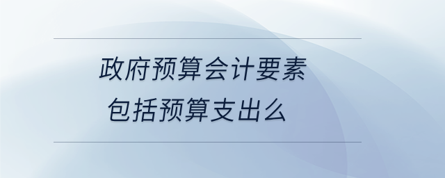 政府預(yù)算會計要素包括預(yù)算支出么