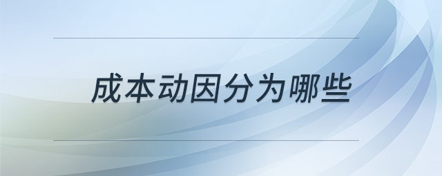 成本動(dòng)因分為哪些 成本動(dòng)因分為哪些