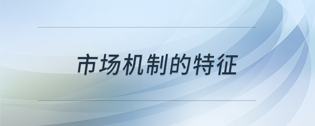 市場(chǎng)機(jī)制的特征