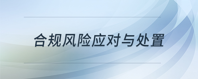 合規(guī)風(fēng)險應(yīng)對與處置 合規(guī)風(fēng)險應(yīng)對與處置