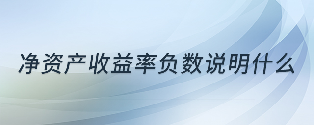 凈資產(chǎn)收益率負數(shù)說明什么