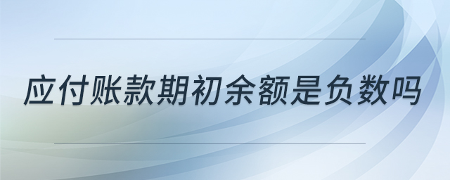 應(yīng)付賬款期初余額是負(fù)數(shù)嗎