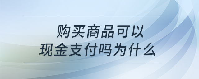 購買商品可以現(xiàn)金支付嗎為什么 購買商品可以現(xiàn)金支付嗎為什么