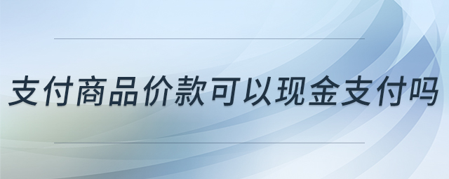 支付商品價(jià)款可以現(xiàn)金支付嗎