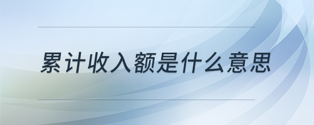 累計收入額是什么意思