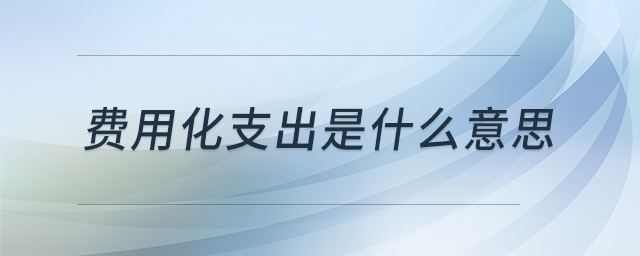 費(fèi)用化支出是什么意思 費(fèi)用化支出是什么意思