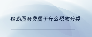 檢測服務(wù)費(fèi)屬于什么稅收分類