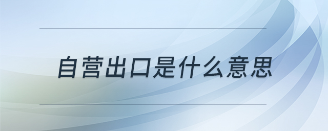 自營出口是什么意思 自營出口是什么意思