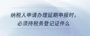 納稅人申請辦理延期申報(bào)時，必須持稅務(wù)登記證件么