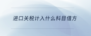 進口關(guān)稅計入什么科目借方