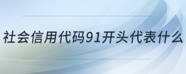 社會信用代碼91開頭代表什么 社會信用代碼91開頭代表什么