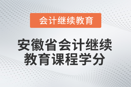 2025年安徽省會(huì)計(jì)繼續(xù)教育課程學(xué)分 2025年安徽省會(huì)計(jì)繼續(xù)教育課程學(xué)分