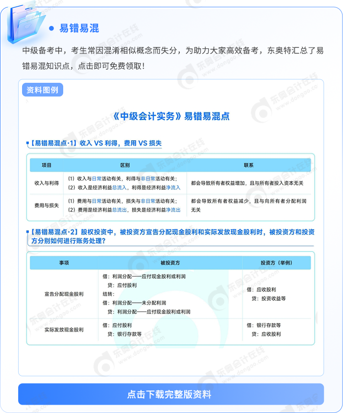 中級(jí)會(huì)計(jì)易錯(cuò)易混