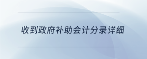收到政府補助會計分錄詳細