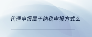 代理申報屬于納稅申報方式么